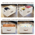 thumbnail image 4 of Extra Large Collapsible Storage Bins with Lids and Compartments, Washable, Fabric Storage Boxes, 21.7x13x11.8 inches, 2 Pack, Beige, 4 of 5