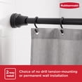 thumbnail image 2 of Rubbermaid No Drill Tension or Wall Mount 44" to 72" Adjustable Shower Curtain Rod, Rustproof Stainless Steel, Matte Black, 2 of 10