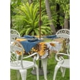 thumbnail image 2 of Outdoor Tablecloth with Umbrella Hole and Zipper, Farmhouse Sunflowers Round Table Cloth 54 Inch Waterproof Tablecloth, Rustic Floral Buttterfly Wood Board Brown Picnic Table Cover for Patio Camping, 2 of 7