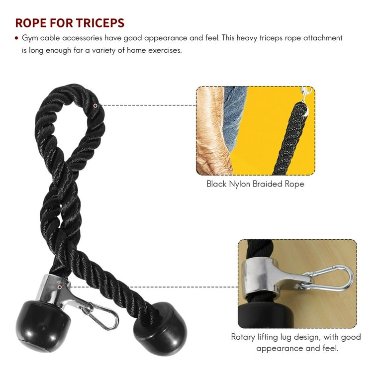 YODOTE Ergonomic Tricep Rope Cable Attachment For Gym - Anti-Slip 36