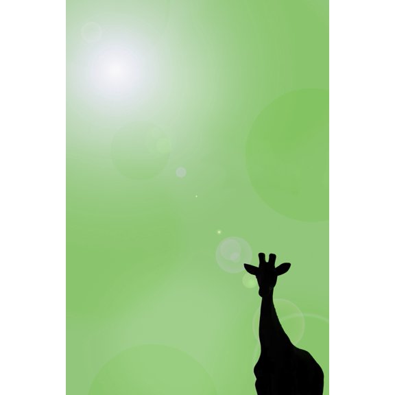 Silhouette Of A Giraffe Canvas Art - Chris and Kate Knorr Design Pics (24 x 36)