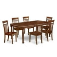 thumbnail image 2 of East West Furniture Dover 7-piece Dining Set with Wood Seat in Mahogany, 2 of 6
