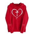 thumbnail image 4 of Valentine Heart Hoodies for Womens Heart Graphic Cotton Fleece Pullover Teens Comfort Soft Festival Sweatshirts Hooded Sweatshirt Long Sleeve Pullover Tops Pockets Trendy Preppy Teen Girls Clothes, 4 of 7