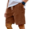 thumbnail image 2 of LTTVQM Mens Cargo Shorts Casual Lightweight Drawstring Elastic Waist Corduroy 2026 Summer Beach Shorts with Pockets Brown 2XL, 2 of 8