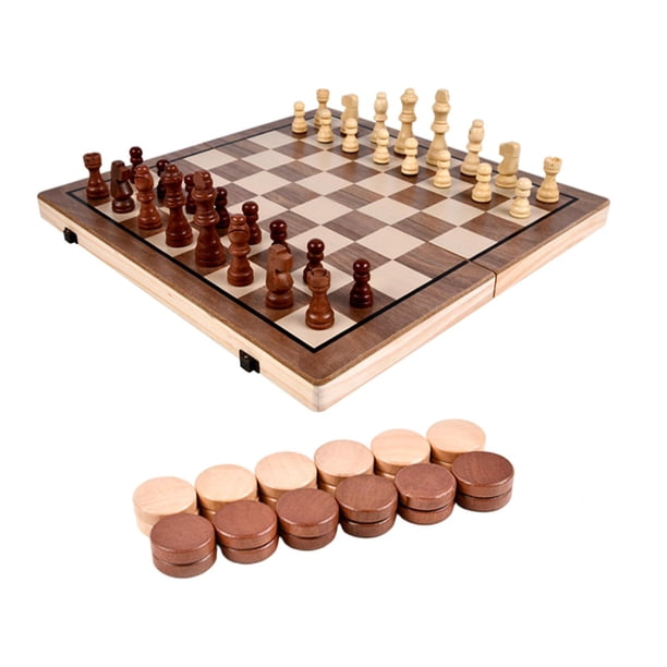 Juego de ajedrez de madera plegable para almacenamiento relajante para No Magetic Zulema Tablero de ajedrez