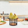 thumbnail image 3 of Cesta de huevos de alambre de metal, cesta de frutas con forma de pollo, con tapa y mango de cerámica, organizador de exhibición de huevos para la granja Kitchenyellow Feliz Sencillez, 3 of 5