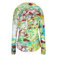 thumbnail image 5 of UPF 50+ Sun Protection Hoodie for Women - Abstract Fluid Art Print Long Sleeve Zip Up Jacket with Thumbholes & Pockets, Lightweight Summer Active Rash Guard Cyan M, 5 of 6