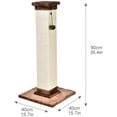 thumbnail image 5 of Sturdy Cat Scratching Post for Indoor Cats & Kittens, Classic Single Post with Sisal Rope, Jute Fiber, Wood Base, Large (35.4"H), Brown, 5 of 5