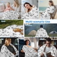 thumbnail image 5 of Black Horse Cooling Blanket, Lightweight Breathable Summer Throw Blanket with Double Sided Cold Effect, Watercolor Vintage Animals Picnic Beach Blankets Bed Sheet for Hot Sleepers 30"x40", 5 of 8