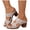 Beige, variant on Women's Open Toe Block Heel Sandals Fashion Studded Party Dress Shoes Lightweight Non Slip Walking Slides Brown Size 8.5