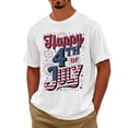 thumbnail image 2 of 250Th Anniversary USA Shirt Men's Independence Day Celebration Graphic Short Sleeve Patriotic Tee 4Th of July Shirts Men White L, 2 of 4