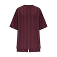 thumbnail image 5 of AnuYalue Womens 2 Piece Pajama Set Striped Summer Casual Oversized Short Sleeve Biker Shorts Matching Travel Outfit, 5 of 6
