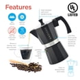thumbnail image 3 of Cafetera para café espresso GROSCHE Milano Moka Pote 150 ml, color negro, 3 of 9