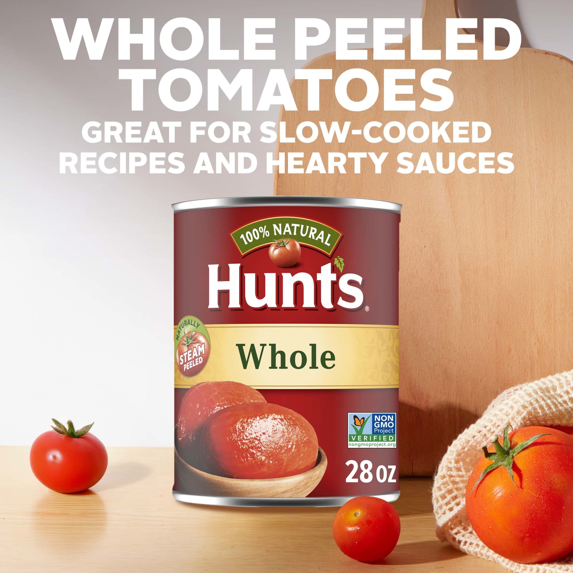 (12 pack) Hunt’s Whole Peeled Tomatoes, Perfect for Chili & Soups, 28 oz. Can