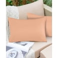 thumbnail image 6 of Peach Fuzz Throw Pillow Covers, Modern Pure Peach Fuzz Soft Breathable Pillow Cases with Invisible Zipper for Sleeping, Queen Size Pillowcases for Couch Bed Sofa Chair 20x30 Inches, 6 of 6