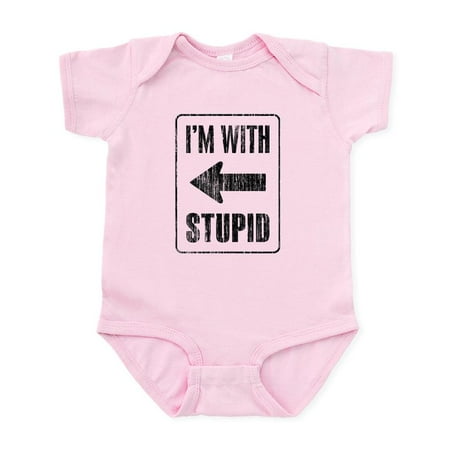 

CafePress - Vintage I m With Stupid [L] Infant Bodysuit - Baby Light Bodysuit Size Newborn - 24 Months