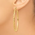 thumbnail image 3 of Real 14kt Yellow Gold Diamond-cut Hoop Earrings; for Adults and Teens; for Women and Men, 3 of 4