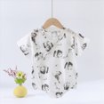 thumbnail image 2 of KPOPLK Newborn Baby Girl Summer Clothes Striped Short Sleeve Bubble Romper Bodysuit Jumpsuit Infant Outfit Black Size 6-9 Months, 2 of 5