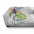 thumbnail image 3 of Plant Soft Flannel Fleece Throw Blanket, Tropical Leaves and Monstera Abstract Color Scheme Hawaiian Floral Elements, Cozy Plush for Indoor and Outdoor Use, 50" x 60", Multicolor, by Ambesonne, 3 of 6