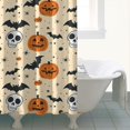 thumbnail image 4 of Halloween Pumpkins Bats Skulls and Spiders Shower Curtain 72"x72" ,Bathroom Decorative Shower Curtains Set with 12 Hooks,Modern Waterproof Washable Shower Curtain, 4 of 6