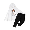 thumbnail image 4 of XIYON Toddler Girl Clothes Halloween Cute Ghost Print Hooded Cape Top Pants Two Piece Outfit Set Fall Winter Kids Holiday Party 4-5 Years, 4 of 8