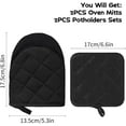 thumbnail image 7 of HEETLY Short Oven Mitts and Pot Holders Set,4-Piece,500°F Heat Resistant with Neoprene Grip,Black, 7 of 7