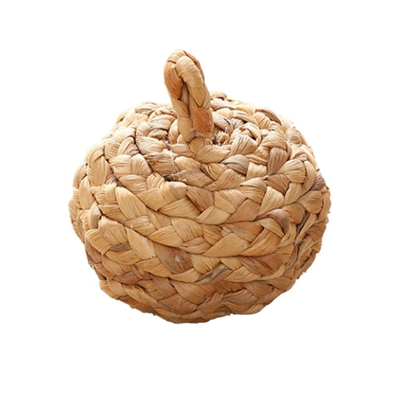 BIMZUC Harvest Straw Pumpkin Table Centerpiece – Rustic Cotton‑Embroidered Pumpkin Ball, Ideal for Indoor/Outdoor Décor, Thanksgiving & Christmas Celebrations