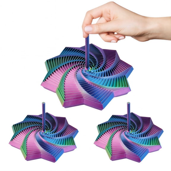 CYFW 3Pcs Sensory Fidget Star Candy Color,3D Printed Fidgets Spiral Tower,Crisp Sound Tactile Sensory Fidget Toys for Focus Anxiety Relief,Stress-Relief Spinner,Birthday and HolidayGift