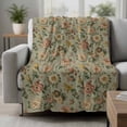 thumbnail image 2 of Vintage Spring Floral Blanket Soft Cozy Warm Throw Blanket for Couch, Plush Fuzzy Flannel Fleece Blankets for Sofa, Farmhouse Flowers Green Vintage Bed Blankets Lightweight Gifts for Women, 30"x40", 2 of 9