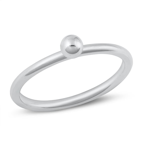 Classic Bead on Ring 925 Minimalist Sterling Silver Band Jewelry Female Male Unisex Size 7