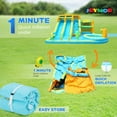 thumbnail image 7 of (2025 New) JOYMOR 11-in-1 Inflatable Water Slide Bounce House w/ 2 Waterslides, 2 Basketball Hoops, Deeper Pool, 1min Blow Up Waterslide for Kids Includes Air Blower, Water Blasters, Storage Bag, 7 of 7