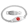 thumbnail image 1 of MedicEngraved Stainless Steel Custom Medical Alert Bracelet - 5mm Curb Link, 1 of 7