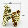 thumbnail image 2 of Luxe Jewelry Designs Women's Gold Ion Plated Stainless Steel Ring with Round Multi Color Crystals -, 2 of 4