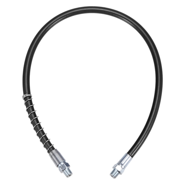 Manguera de pistola de grasa Uxcell 23.6" 10000 PSI Flex de resorte de alta presión con hilos de 1/8" NPT en negro