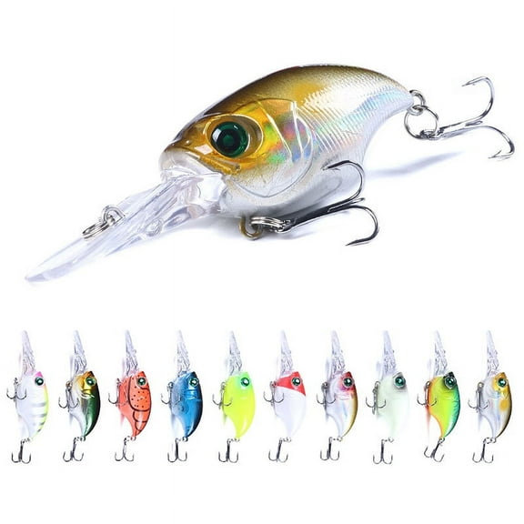 HENGJIA Fishing Lures, 10pcs Crankbaits Fishing Lure Set 7.5cm 11g Plopper Fishing Lure Bass Shallow Deep Dving Fishing Hard Baits for Bass Trout Freshwater and Saltwater