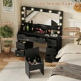 thumbnail image 4 of Gymax Vanity Desk w/Mirror & Lights Power Outlets 3 Color Lighting Modes 7 Drawers, 4 of 10