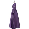 thumbnail image 4 of Women's Vintage Victorian Dress Purple Plaid Pleated Long Sleeve Gown Scotland Rural Dress, 4 of 7