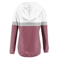 thumbnail image 5 of Xudanell Women's Sweatshirts Button Casual Stitching Hoodie Drawstring Sweatshirt Printed Long Sleeve Pocket Hot Pink M, 5 of 5