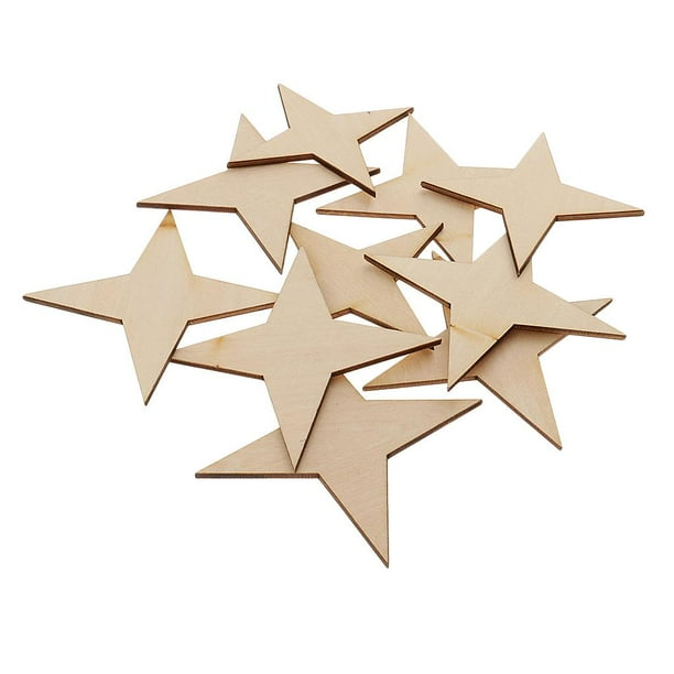 Adornos artesanales de con formas de estrella de 4 puntas de sin terminar 10 piezas 80x80cm