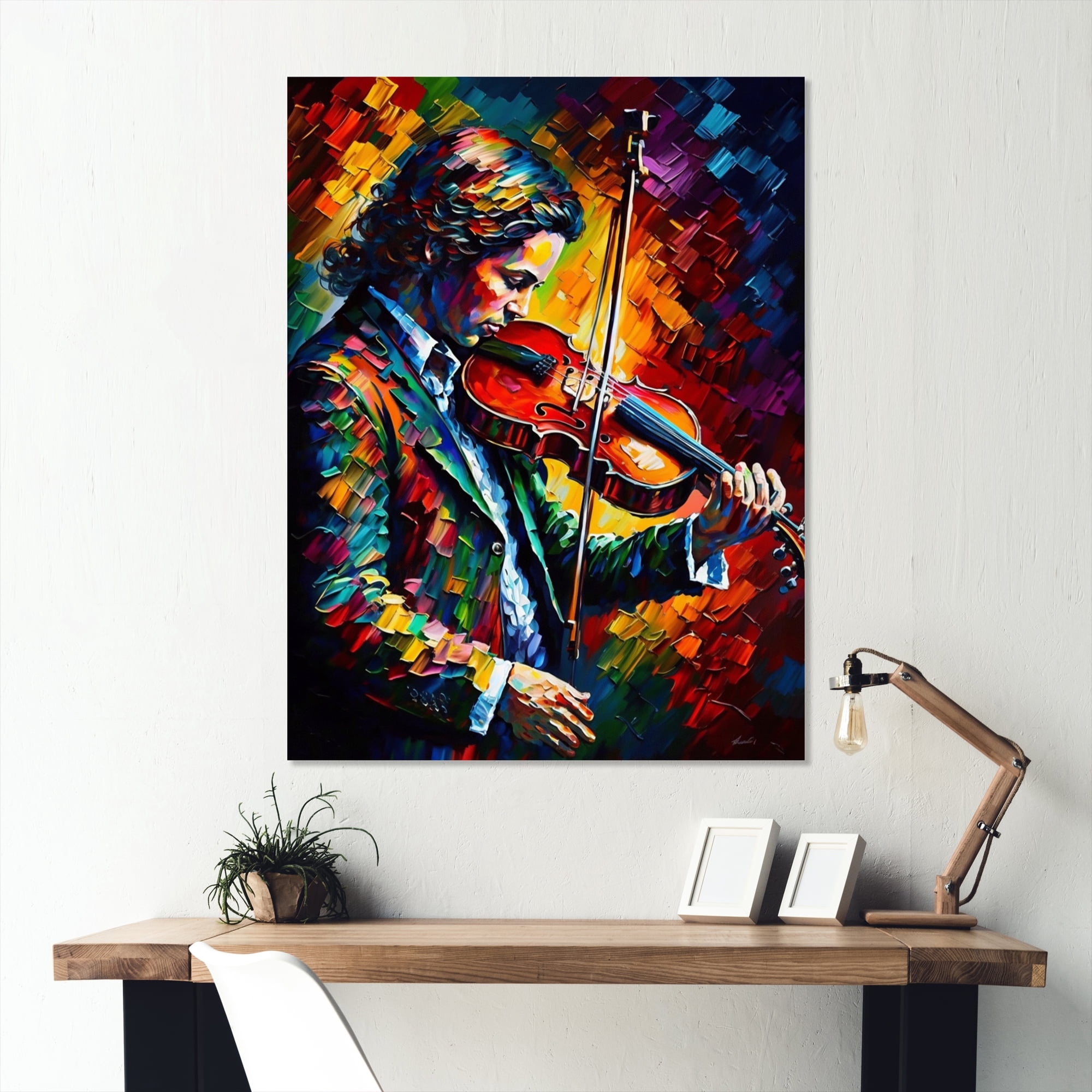 Designart Violin Player I Canvas Wall Art