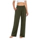 thumbnail image 1 of Pantalones casuales de cintura alta y pierna ancha para mujer - Cintura elástica fruncida, ligeros para vacaciones en la playa, tallas S-XXL, 1 of 5
