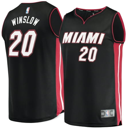 Miami Heat Mens Jerseys - Men's Miami Heat Justise Winslow Generic Branded Black Fast Break Replica Jersey - Icon Edition-S