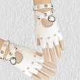thumbnail image 1 of Guantes de medio dedo para baile de mujer, de cuero, antideslizantes, con remaches de cadena estilo punk, para baile en barra, hip hop, 1 of 6