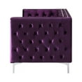 thumbnail image 5 of Posh Living Levi Tufted Velvet 3-Seat Sofa with Nailhead Trim in Purple, 5 of 8