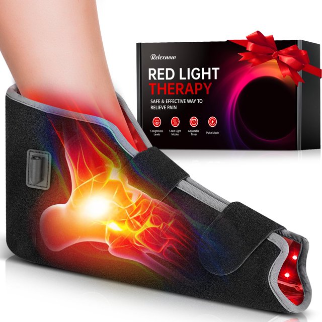 Zapato de terapia con luz roja RELEXNOW para pie con temporizador y envoltura