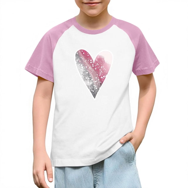 Blusas y camisas de manga corta con cuello redondo para niños y niñas, blusa de manga corta con estampado de cuello redondo