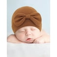 thumbnail image 6 of Happy Cherry Newborn Hats Mittens Set Baby Girls Hospital Cotton Hat Infant Bow Caps Toddler Boys No Gloves Mitten Preemie Beanie Cap for 0-6 Months, 6 of 7