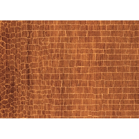 Ahgly Company Indoor Rectangle Oriental Orange Industrial Area Rugs, 7' x 10'