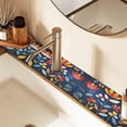 thumbnail image 2 of Yayeee Faucet Mat for Kitchen Sink 14.7" Diatomite Long Splash Guard Pad, Art Flowers, 2 Pack, 2 of 7