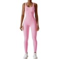 thumbnail image 1 of HGZEWX Mono atlético de entrenamiento acanalado para mujer, mono de yoga con sensación desnuda, chándal sin mangas de una pieza, mono tipo catsuit, 1 of 4
